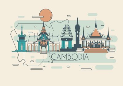 دانلود وکتور نقطه عطف منحصر به فرد و معروف کامبوج