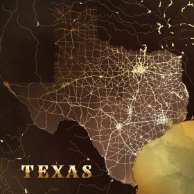 دانلود وکتور پس زمینه نقشه تگزاس در طرح طلای قهوه ای