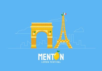 دانلود وکتور تصویر برداری فرانسه نقطه عطف در جشنواره لیمو منتون