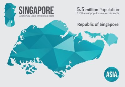 دانلود تصویر برداری از اینفوگرافیک نقشه سنگاپور عالی برای کاغذ دیواری و قالب ارائه