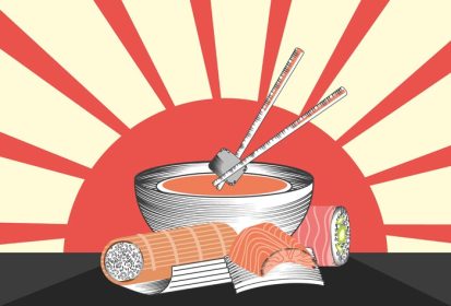 دانلود وکتور رول غذای سوشی