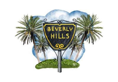 دانلود وکتور تصویر آبرنگ بورلی هیلز که در دنیا به خاطر اقامتگاه های لوکس و پنج ستاره بی نظیر واقع در لس آنجلس کالیفرنیا شناخته شده است