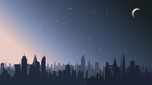 دانلود وکتور منظره شهر در شب