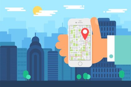 دانلود وکتور مسیریابی شهر موبایل با اپلیکیشن نقشه گوشی هوشمند