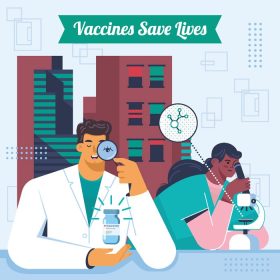 دانلود وکتور تحقیقات دانشمندان برای واکسن قدرتمند