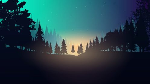 دانلود وکتور شب در جنگل تصویر انتزاعی یک وکتور جنگل