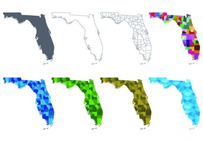 دانلود مجموعه طرح وکتور نقشه فلوریدا به سبک های مختلف