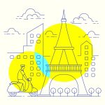 وکتور چرخ فلک پست قالب ماکت رابط برنامه موبایل با