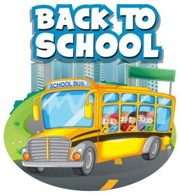 دانلود وکتور قالب بازگشت به مدرسه با تصویر اتوبوس مدرسه
