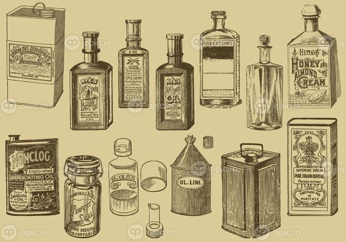 دانلود مجموعه وکتور بطری و قوطی های قدیمی برای انتشارات تاریخچه پروژه های آشپزخانه یا موضوعات بسته بندی در طرح های شما