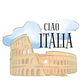 دانلود وکتور آبرنگ رم coliseum ubicated در ایتالیا برای استفاده در پوستر یا بروشور