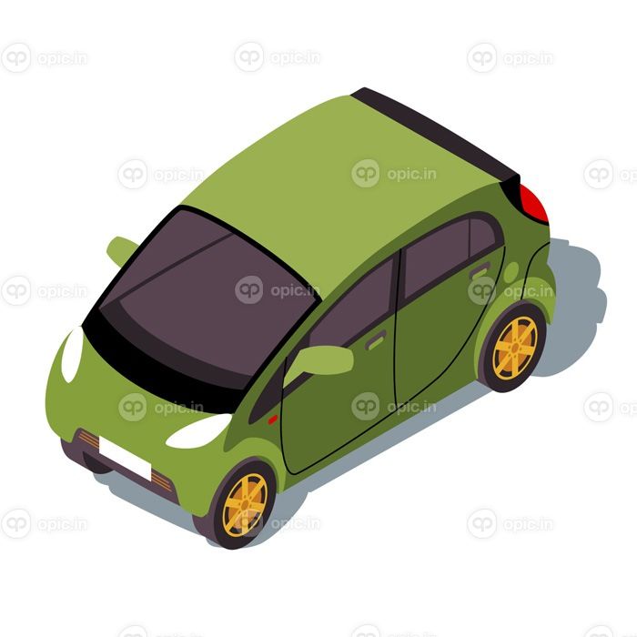 دانلود وکتور microcar ایزومتریک وکتور رنگی تصویر حمل و نقل شهری