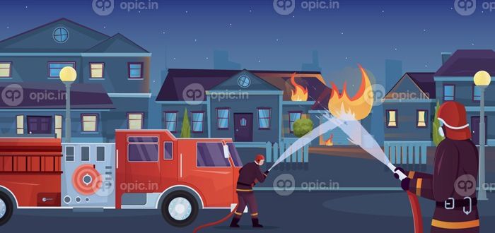 دانلود وکتور شهر آتش نشانان ترکیب تخت
