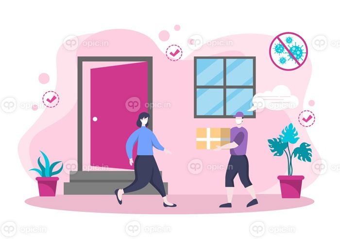 دانلود وکتور تصویر تخت تحویل آنلاین برای ردیابی سفارش خدمات پیک حمل و نقل کالا تدارکات شهری با استفاده از کامیون یا موتور سیکلت