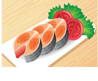 دانلود وکتور slices of fish for sushi vector seafood grocery etc
