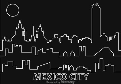 دانلود تصویر وکتور شب شهر مکزیک به سبک طرح کلی حلبی