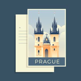 دانلود وکتور موجود در این بسته تصویری از کلیسای تین در پراگ برای مکان های دیدنی است