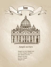دانلود وکتور سفر شهر رم، دیدنی کلیسای جامع سنت پیتر
