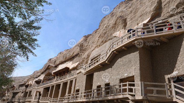 دانلود عکس معماری بودایی باستانی غارهای دانهوانگ موگائو در گانسو چین