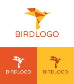 دانلود لوگو لوگوی پرنده مدرن با سبک اوریگامی