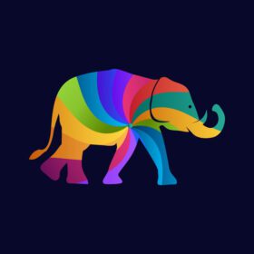 دانلود لوگو لوگوی انتزاعی فیل رنگارنگ