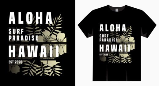 دانلود طرح تایپوگرافی aloha surf paradise hawaii برای تی شرت