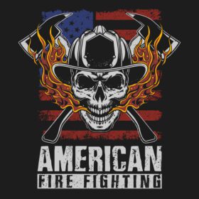 دانلود وکتور تصویری نجات آتش نشان آمریکایی برای پوستر تی شرت و موارد دیگر