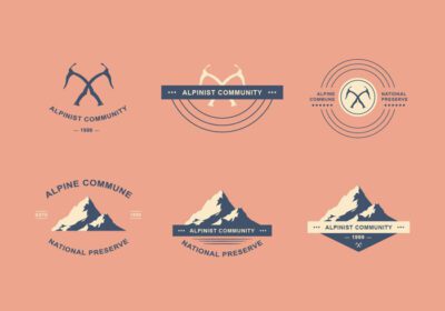 دانلود لوگو مجموعه آرم کوهنوردی برای لوگوی باشگاه جامعه کوهنوردی یا آرم آژانس پیاده روی