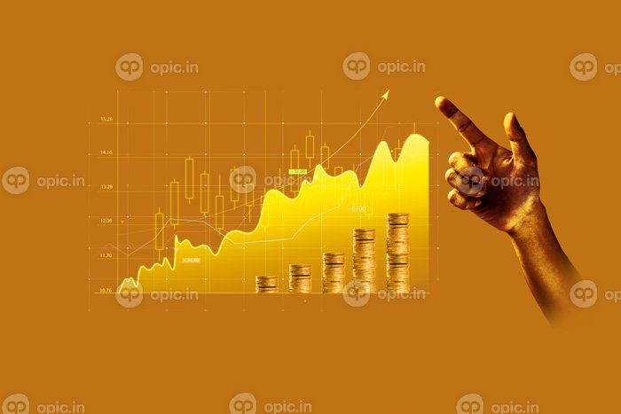 دانلود عکس تاجر دست مالی نمودار کسب و کار سهام طلا