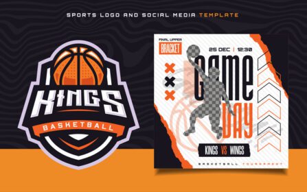 دانلود لوگوی ورزشی بسکتبال و بروشور روز مسابقه برای شبکه های اجتماعی