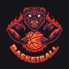 دانلود لوگوی خرس تصویر برداری آرم طلسم بسکتبال
