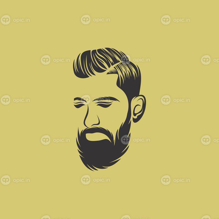 دانلود قالب وکتور طراحی لوگو ریش آرایشگری