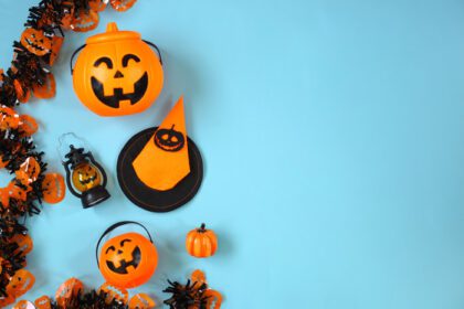 دانلود عکس تخت خلاقانه دکوراسیون مختلف هالووین روی آبی