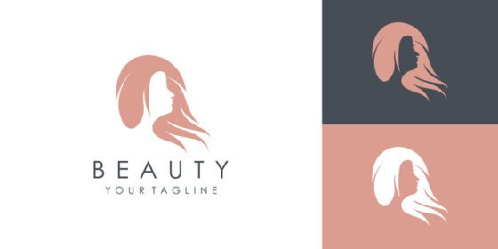 دانلود لوگو زیبایی و آیکون وکتور مو برای زن با خلاقیت مدرن