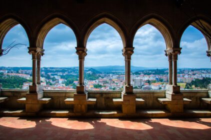 دانلود عکس لیریا پرتغال نمایی از شهر لیریا از طاق پنجره قلعه