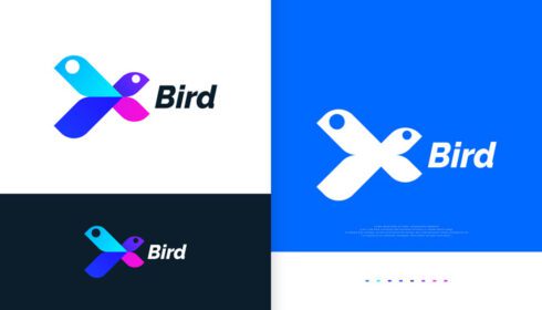 دانلود لوگو لوگوی پرنده با حرف x طرح لوگوی پرنده مناسب