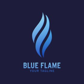 دانلود قالب طرح مفهومی لوگو شعله آبی لوگو