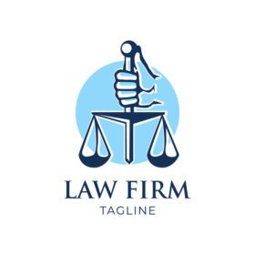 دانلود لوگو آبی قانون مینیمالیستی طراحی لوگو وکیل یا طراحی دفتر اسناد رسمی