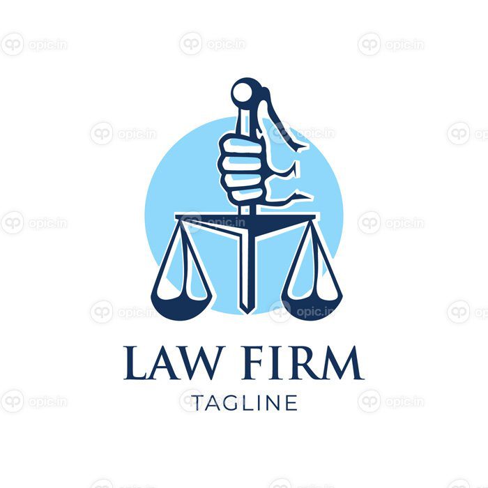 دانلود لوگو آبی قانون مینیمالیستی طراحی لوگو وکیل یا طراحی دفتر اسناد رسمی