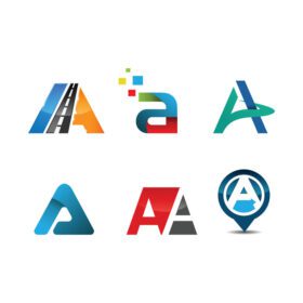 دانلود لوگو کسب و کار نامه شرکتی یک الگوی طراحی لوگو حرف الف