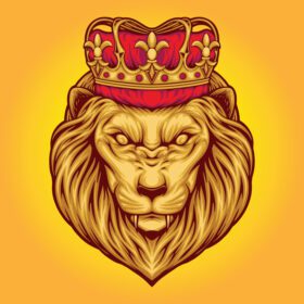 دانلود لوگوی کلاسیک وکتور تاج شیر شاه زیبا برای
