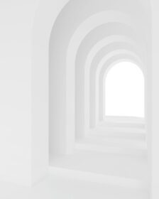 دانلود عکس معماری سفید طاق راهرو فضای انتزاعی قوس منحنی