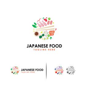 الگوی وکتور طراحی لوگوی لوگوی رستوران سوشی ژاپنی ژاپنی باحال دانلود کنید