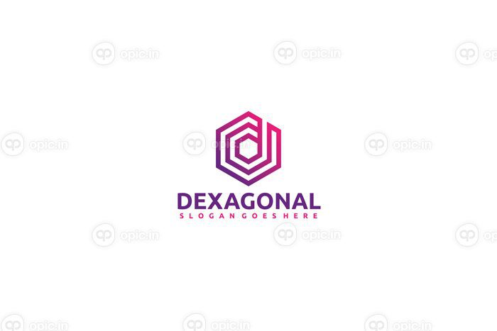 دانلود قالب لوگو خلاقانه و مدرن d hexagon مناسب برای بسیاری از تم ها
