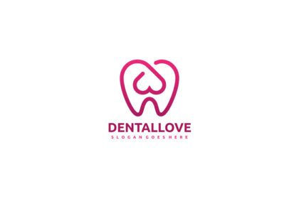 دانلود لوگو لوگوی خلاقانه و مدرن لوگوی عشق دندانپزشکی مناسب برای بسیاری از تم ها