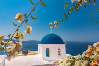 دانلود عکس سانتورینی جزیره یونان تابستان فوق العاده عاشقانه