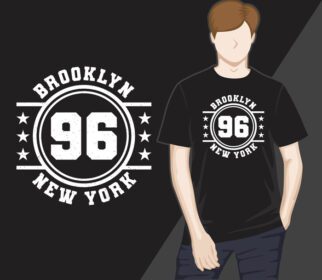 دانلود طرح تی شرت تایپوگرافی بروکلین نود و شش نیویورک