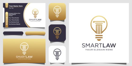 دانلود لوگوی خلاقانه لامپ و ستون لوگو و طرح کارت ویزیت