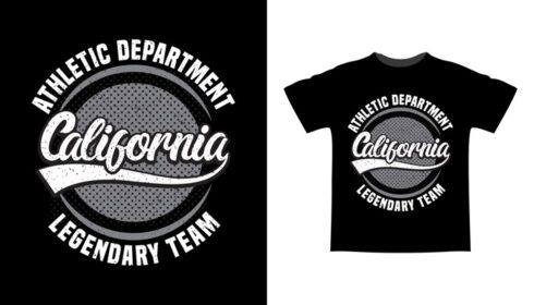 دانلود طرح تی شرت تایپوگرافی تیم افسانه ای کالیفرنیا