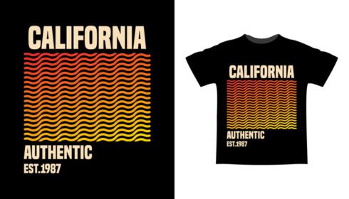 دانلود تایپوگرافی کالیفرنیا با طرح تی شرت طرح انتزاعی